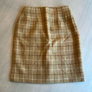 Jones New York Tan Plaid Pencil Skirt